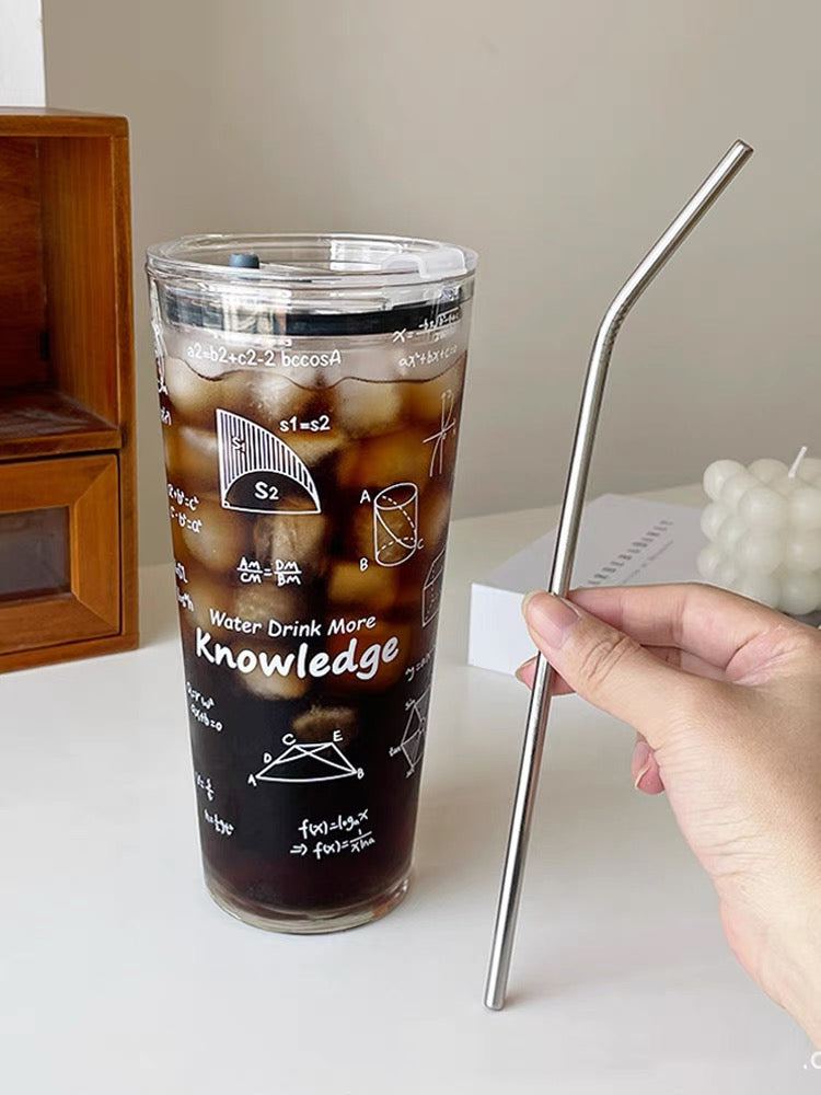 Straight-A Student Glass Straw Cup