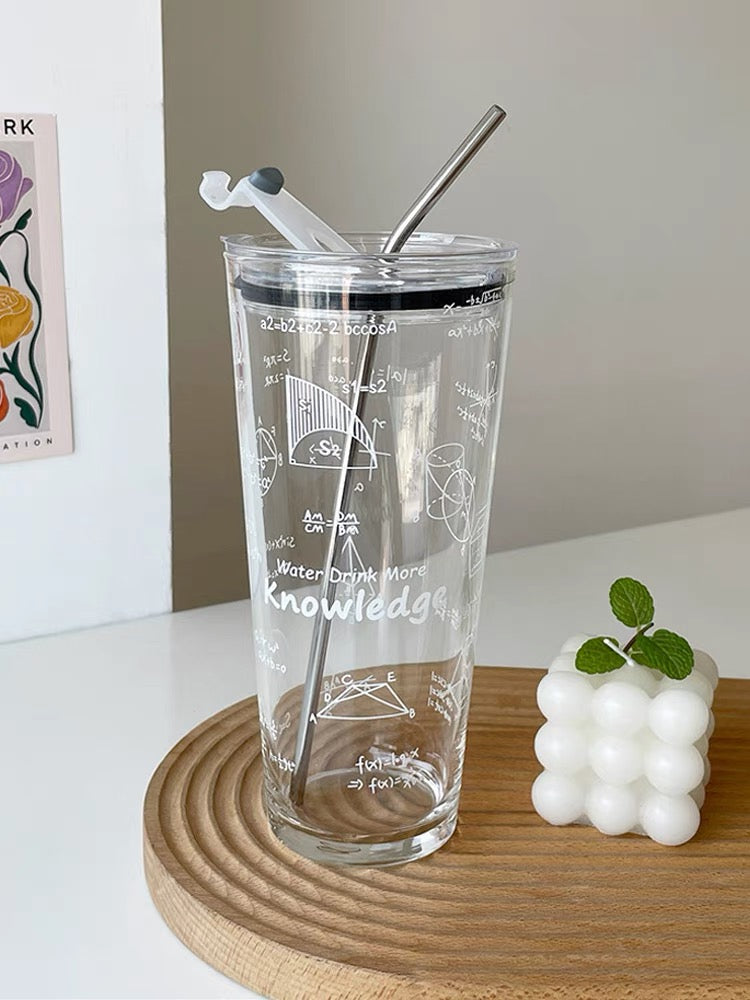 Straight-A Student Glass Straw Cup