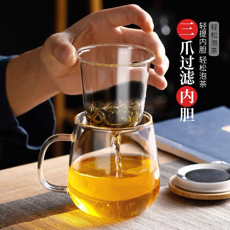 Wooden Lid Tea Infuser Cup