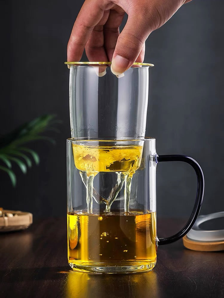 Wooden Lid Tea Infuser Cup